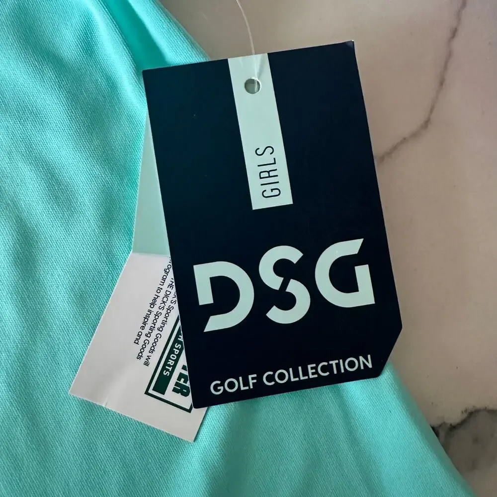 DSG Girls' Sleeveless Golf Polo Capri Sea - Size L